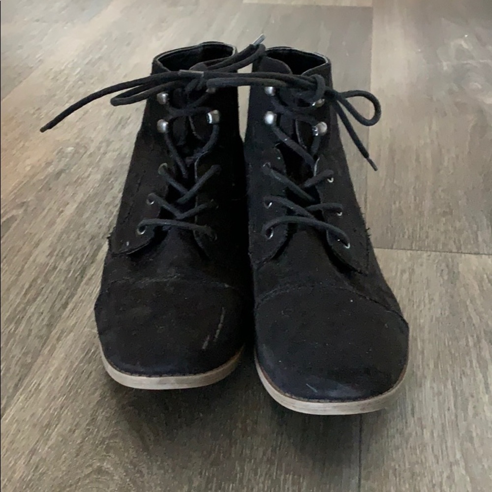 Black lace-up booties, size 10